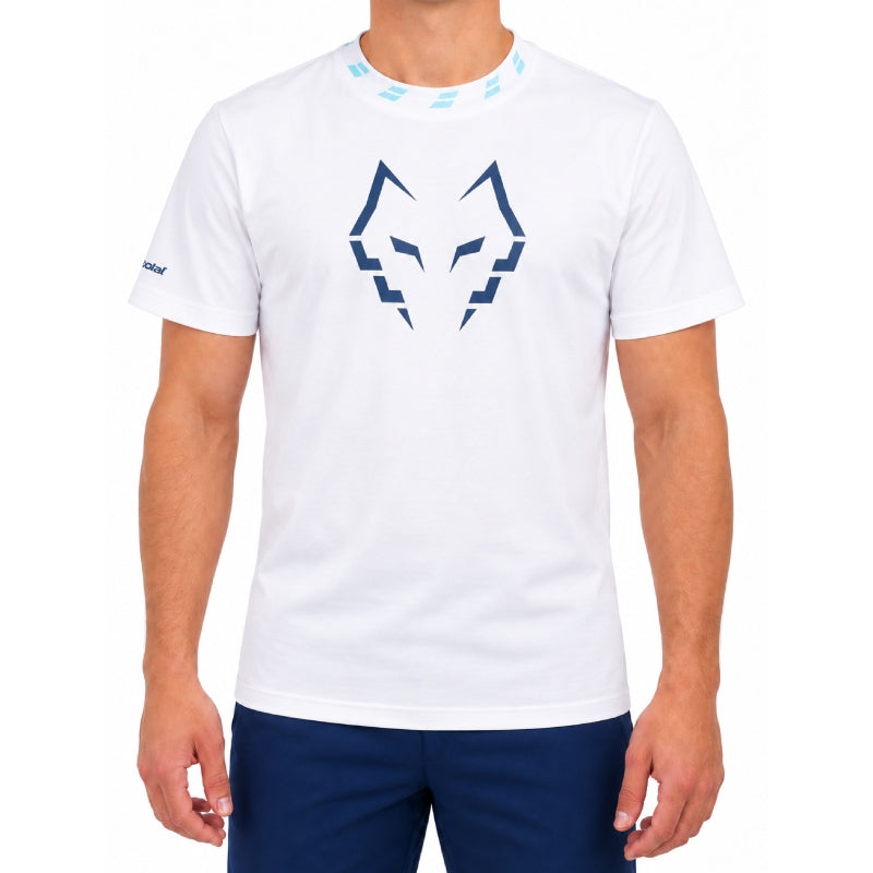 Мъжка тениска Babolat Cotton Tee Wide J. Lebron White