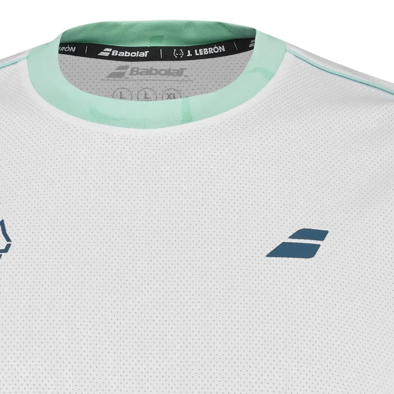 Мъжка тениска Babolat Crew Neck Tee Juan Lebron White