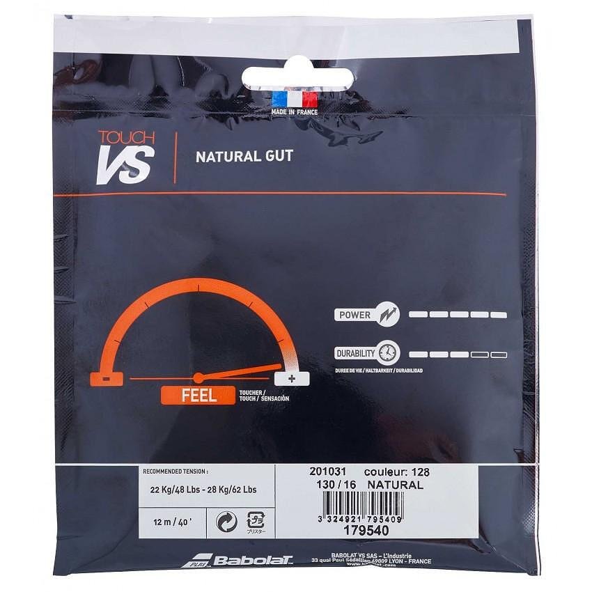 Cordaж Babolat TOUCH VS 125/130 – cordaj natural pentru rachete de tenis și rachete de padel, calitate Babolat.