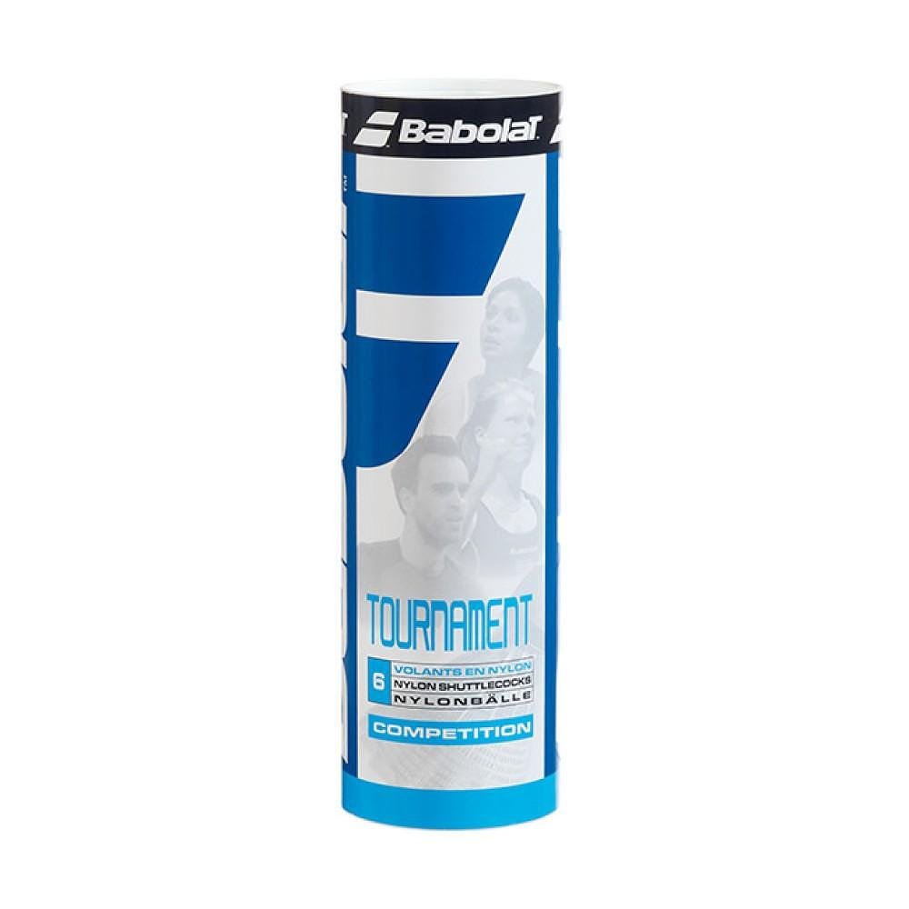 Babolat TOURNAMENT badminton shuttlecocks, nylon shuttlecocks for training and matches, pack of 6