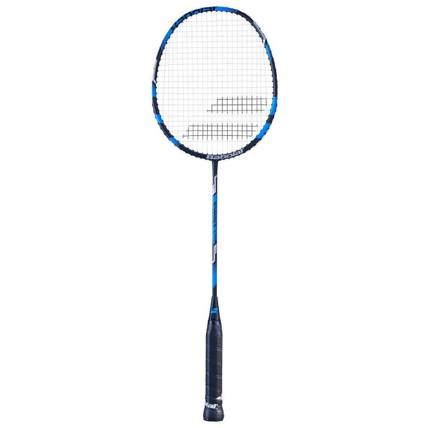 Badminton racket Babolat FIRST I Dark Blue (strung) - a lightweight aluminum/graphite racket for beginners with control and precise shots.