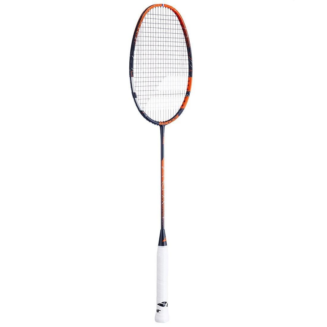 Babolat PRIME 2025 Orange badminton racket (strung) – lightweight carbon racket with a large sweetspot for comfort and control.