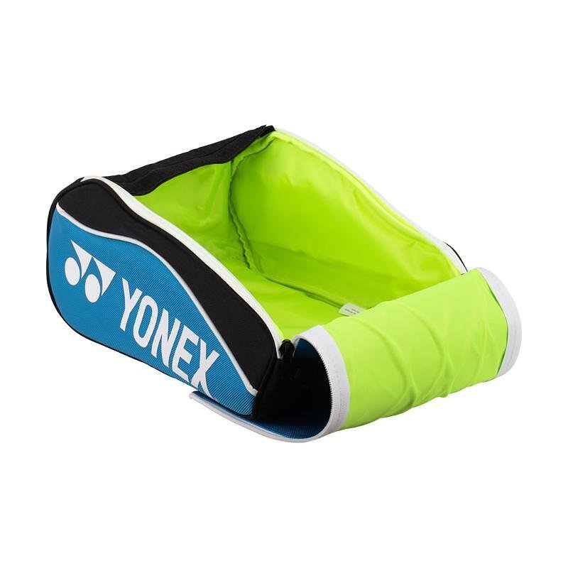 Geantă pentru adidași Yonex Sports Shoe Bag Blue, geantă albastră cu fermoar pentru depozitarea adidașilor, 36x24x16 cm
