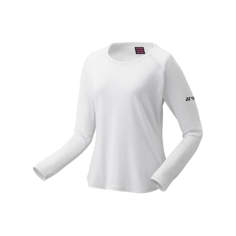 Yonex women's long-sleeve blouse 2024 – comfortable white sports blouse for tennis and padel, Yonex