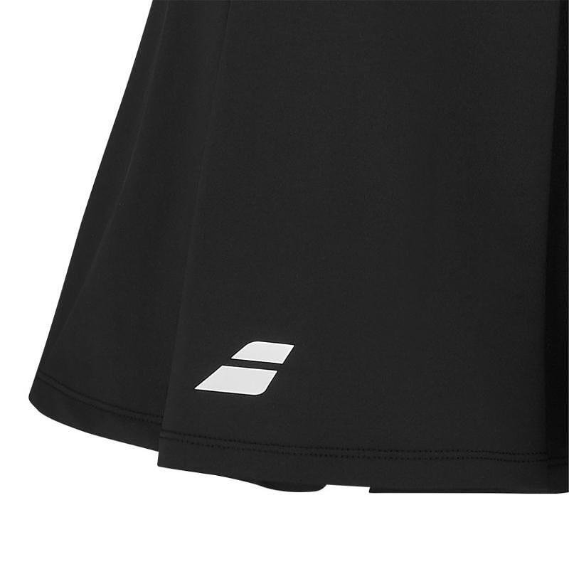 Women's skirt Babolat PADEL SKIRT - black, elegant black padel skirt with pleats and built-in short shorts