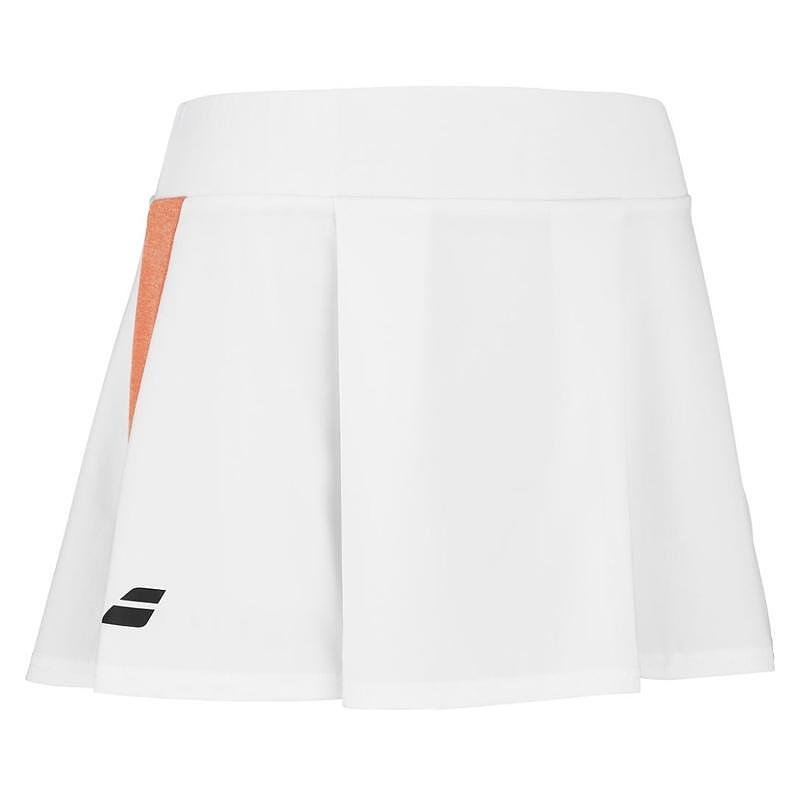 Дамска пола Babolat PLAY - white – бяла тенис пола с комфорт и свобода на движение
