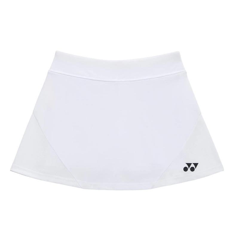 Fustă pentru copii Yonex 26194J (cu pantalonaș interior) White – fustă sport albă pentru badminton și tenis, pentru confort și libertate de mișcare