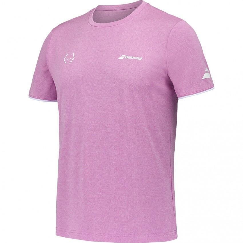 Tricou de bărbați Babolat CREW LEBRON PINK HTHR 2025 în roz, elegant și funcțional pentru echipament de padel și tenis