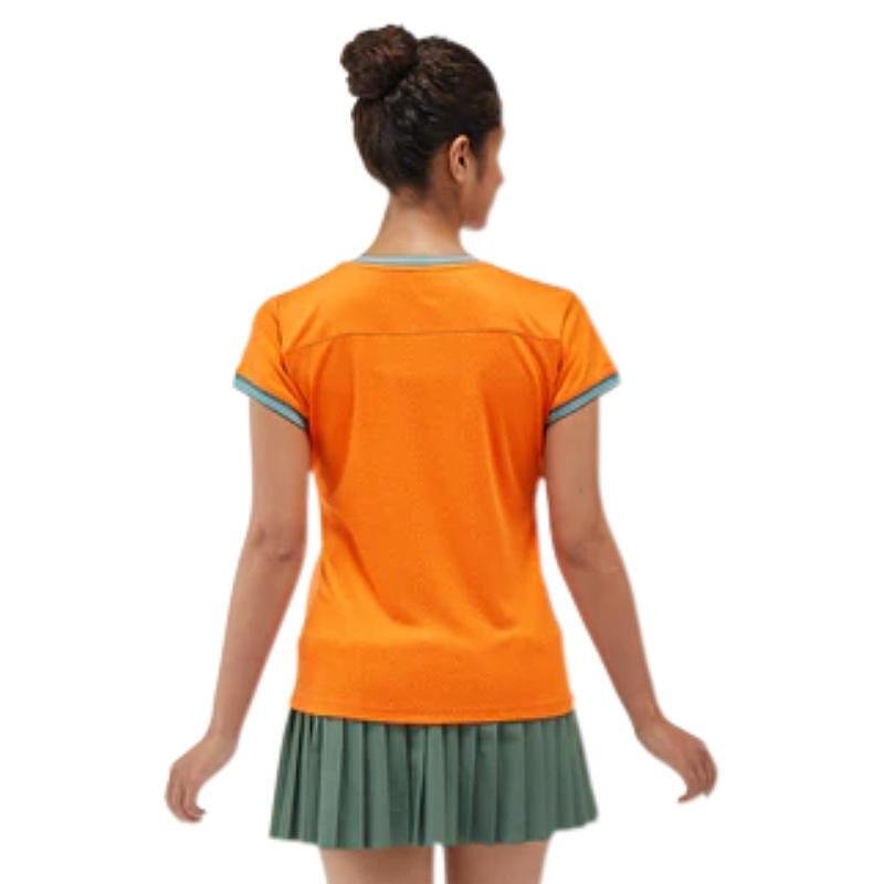 Women's Yonex 20758 Bright Orange Roland Garros T-shirt, sports T-shirt for tennis and padel with a modern design