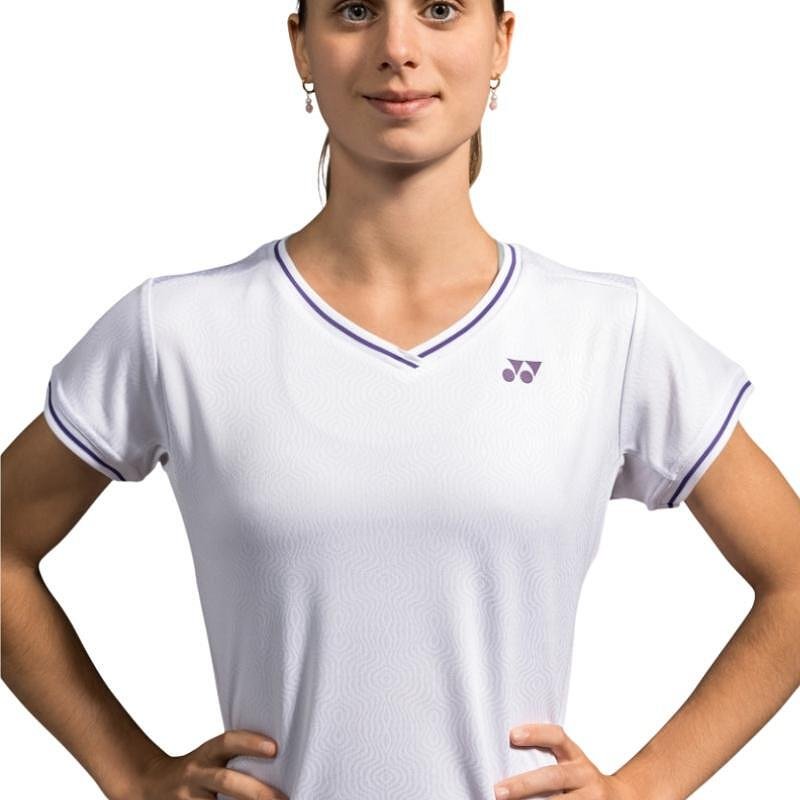 Tricou pentru femei Yonex 20761 Wimbledon White, echipament de tenis alb stilat pentru teren