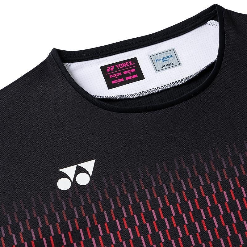 Tricou de damă Yonex 20943 Black – tricou negru elegant pentru badminton și tenis, cu confort Very Cool Dry.