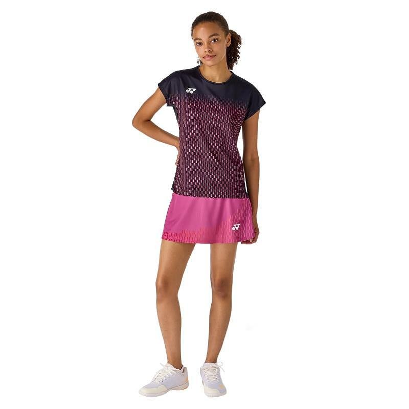 Tricou de damă Yonex 20943 Black pentru badminton și tenis, cu tehnologia Very Cool Dry și un design sportiv modern