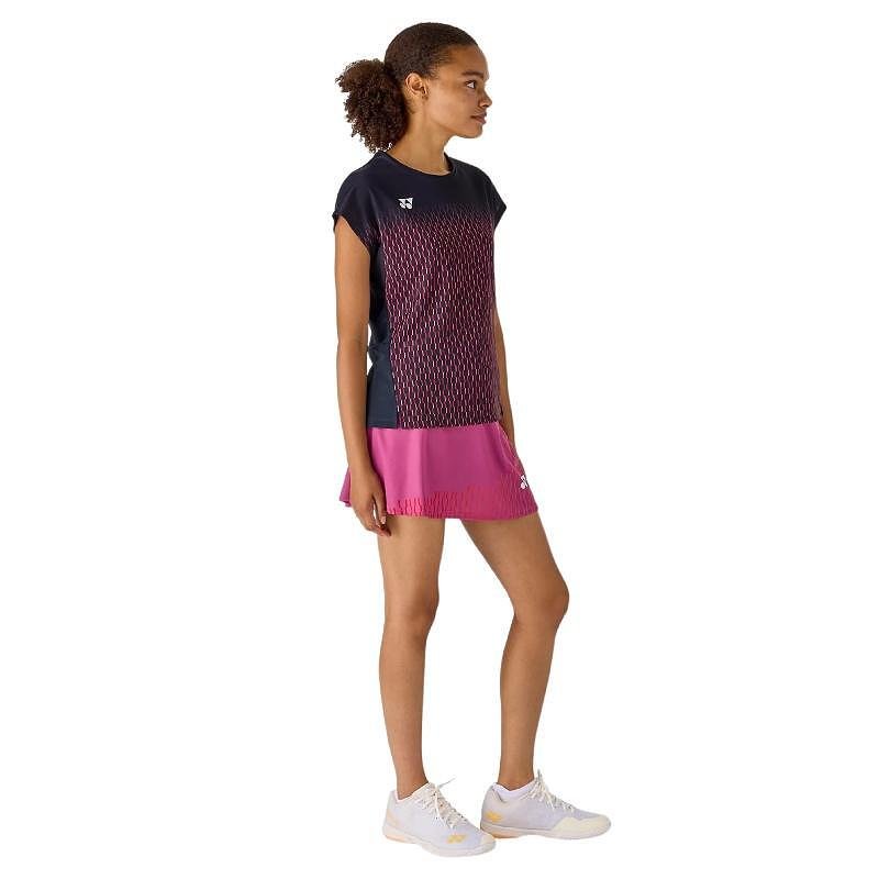 Tricou de damă Yonex 20943 Black pentru badminton și tenis, tricou sport negru elegant Yonex cu tehnologia Very Cool Dry