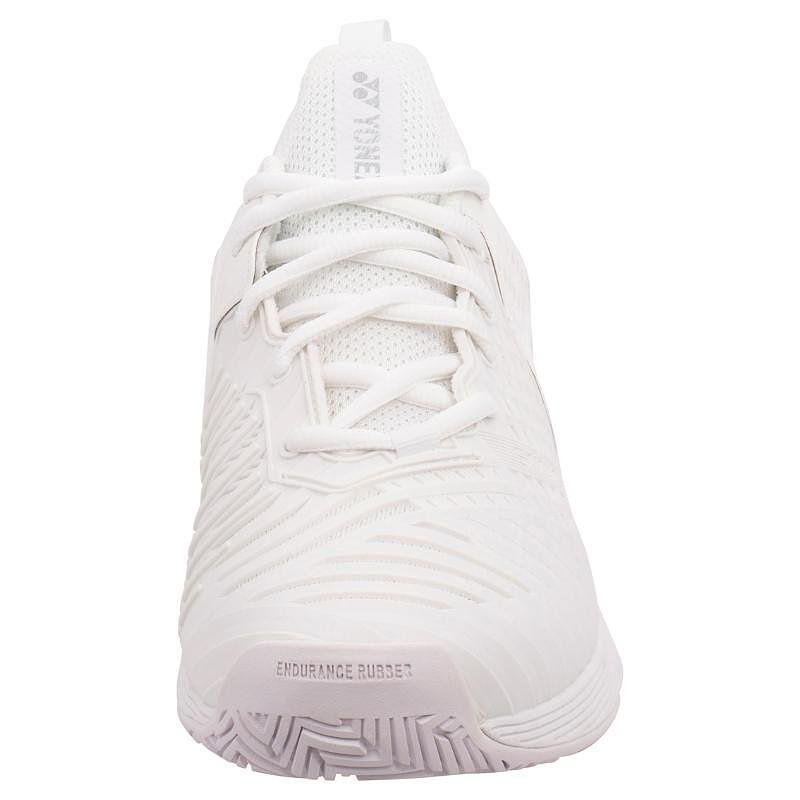 Pantofi sport pentru femei Yonex PC Sonicage 3 White/Silver – pantofi de tenis ușori pentru viteză, confort și stabilitate.