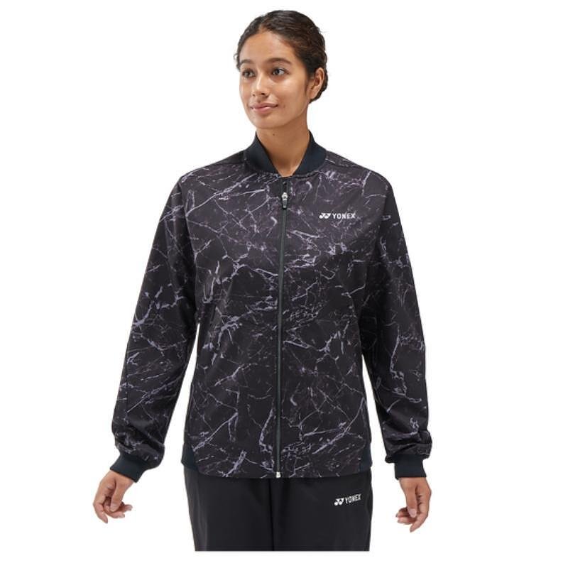 Women's Yonex Warm-up Jacket CLUB TEAM Black - stylish black Yonex top for training and comfort.