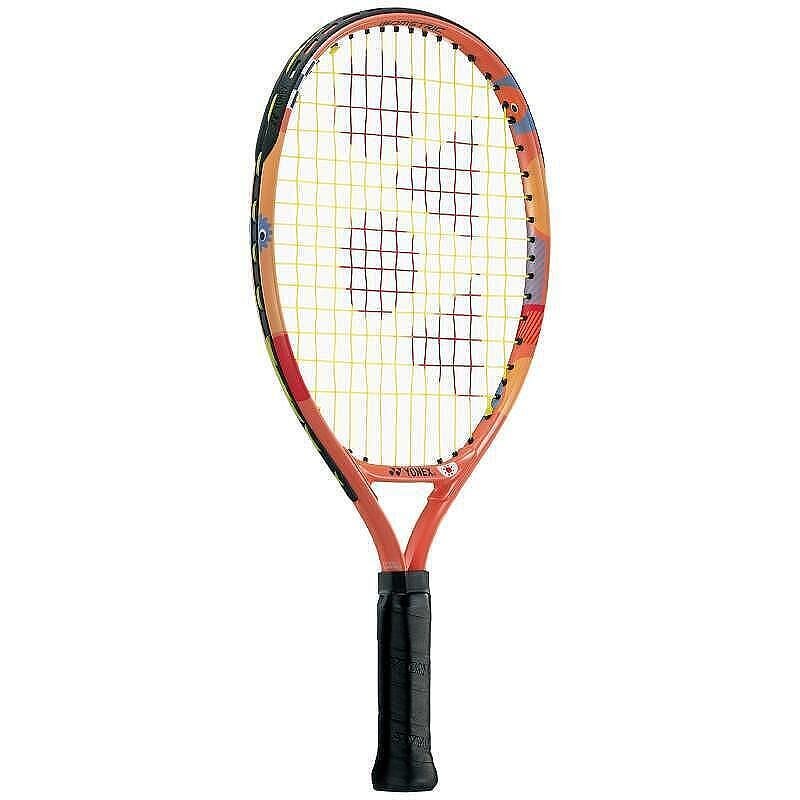 Rachetă de tenis Yonex Junior 17 Coral Orange pentru copii și începători, ușoară și comodă, cu stickere cadou
