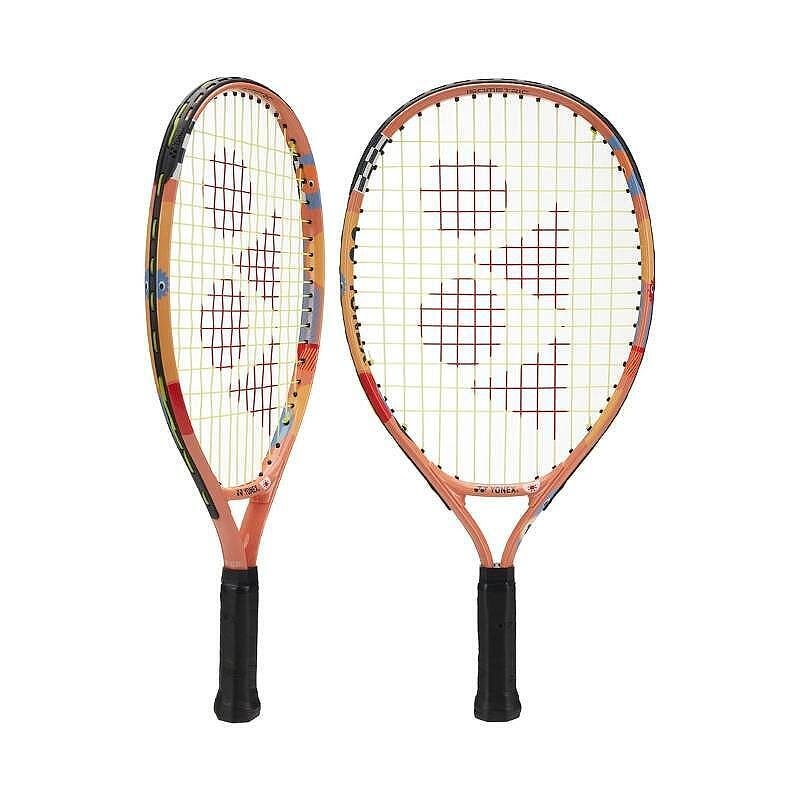 Rachetă de tenis Yonex Junior 19 Coral Orange pentru copii, ușoară și comodă, cu autocolante cadou din colecția pentru copii Yonex