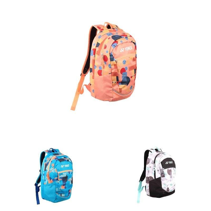 Yonex 15L Coral Orange kids' backpack – a compact tennis backpack for children with comfort, safety, and style