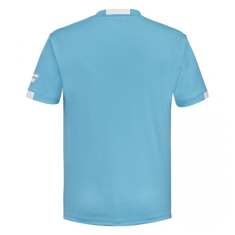 Kids' Babolat PLAY CREW NECK TEE 2024 - cyan blue, a modern sports T-shirt for tennis and padel