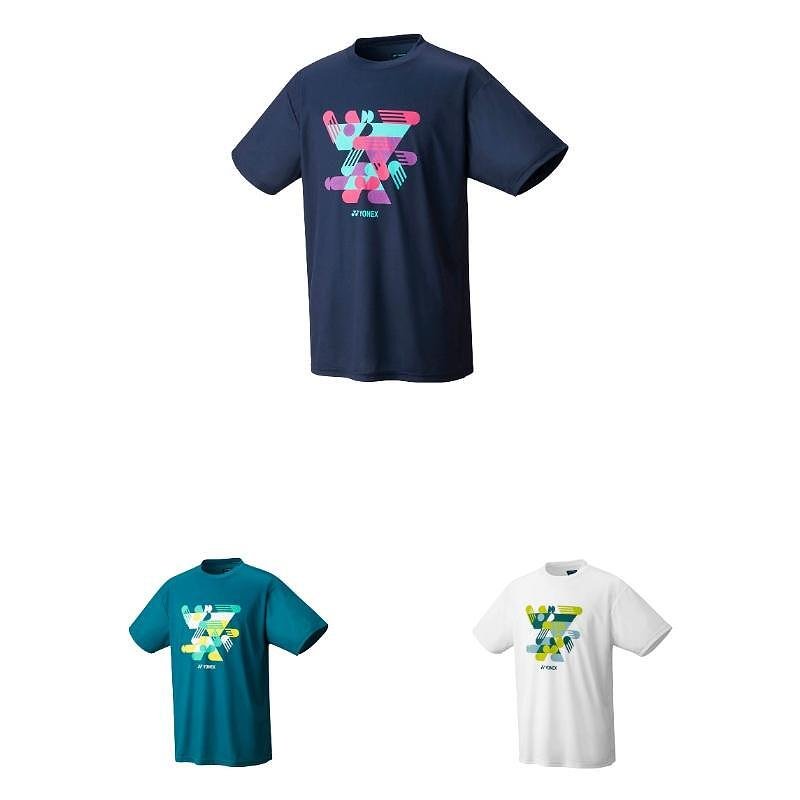 Yonex YJ0043 Blue Green kids' T-shirt with UV protection, quick-drying fabric and a stylish sporty design for children.