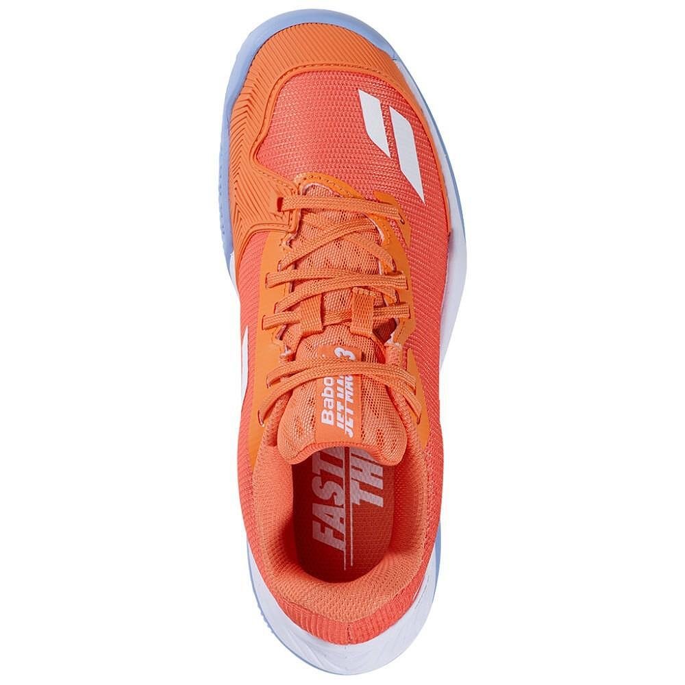 Kids' Babolat JET MACH 3 JNR CLAY MELON tennis shoes – lightweight Babolat tennis shoes for speed and stability on court