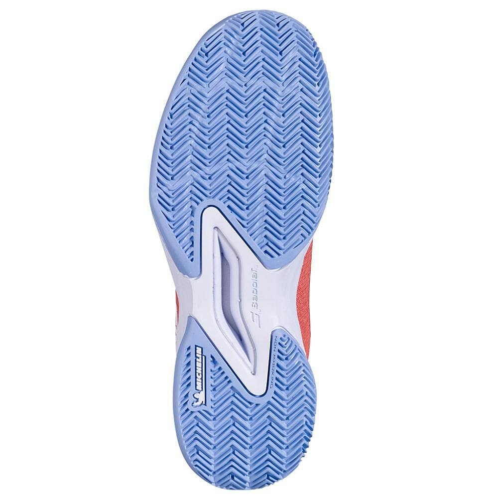 Kids' Babolat JET MACH 3 JNR CLAY MELON tennis shoes, lightweight and stable shoes for young players