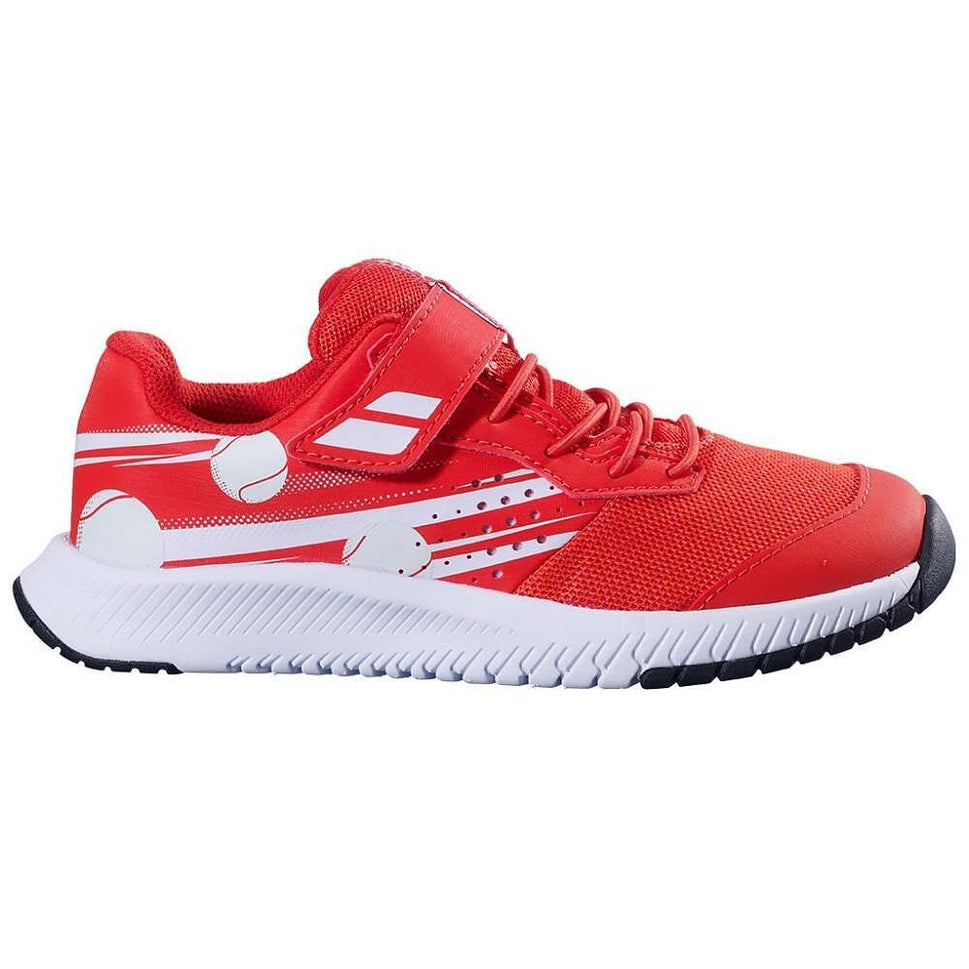 Kids' Babolat Pulsion Kid AC Shoes Cherry Tom/ White