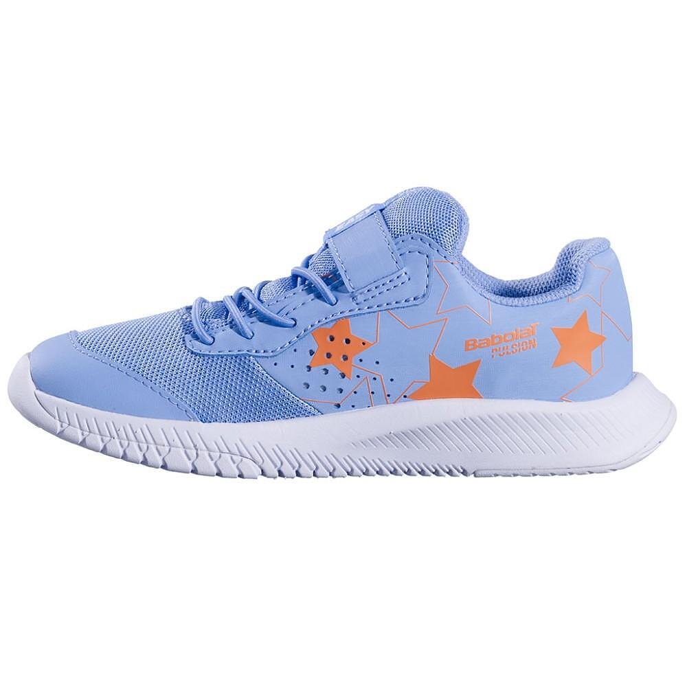 Kids' Babolat PULSION KID AC FOREVER BLUE sneakers – lightweight tennis shoes for comfort, stability, and easy on and off.