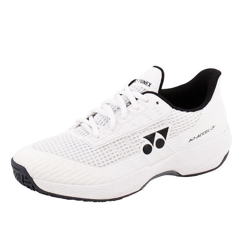 Kids' Yonex PC AD-ACCEL CL White sneakers, white clay-court shoes with POWER CUSHION and breathable construction