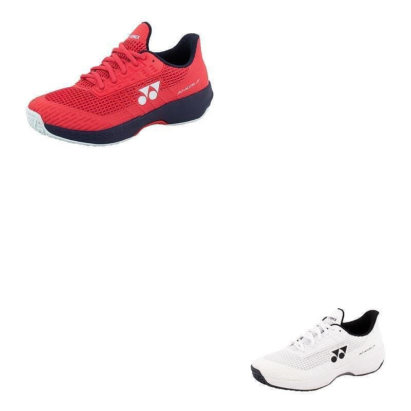 Kids' Yonex PC AD-ACCEL CL White sneakers for clay court, lightweight and stable Yonex tennis shoes.