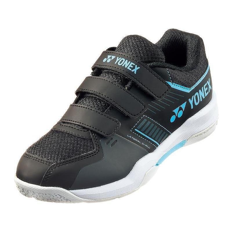Kids' Yonex PC STRIDER FLOW Belt Black/Blue sneakers, black and blue, stable and comfortable for active children