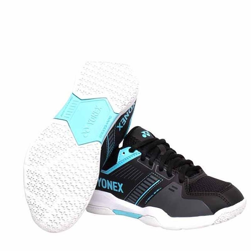 Kids' Yonex PC STRIDER FLOW Black/Blue tennis and padel shoes, stable and comfortable shoes for young athletes
