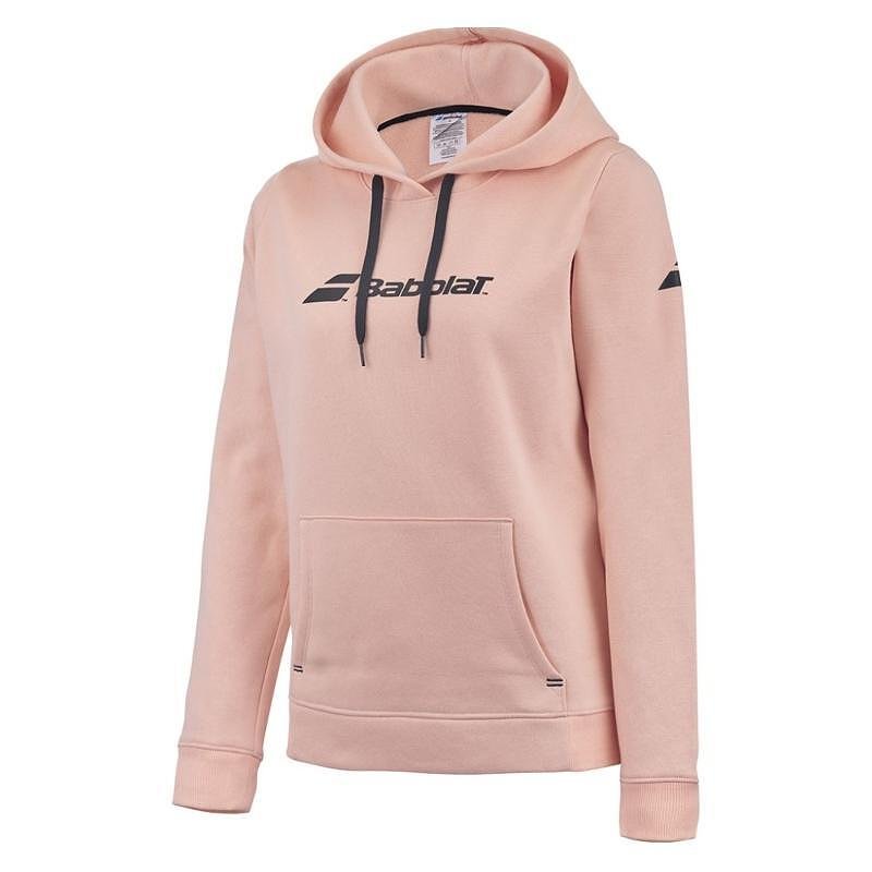 Hanorac pentru copii Babolat EXERCISE HOOD SWEAT - tropical peach, într-o culoare delicată pentru confort pe teren