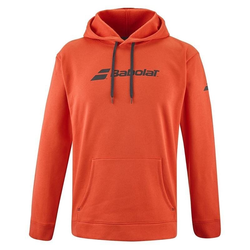 Hanorac pentru copii Babolat EXERCISE HOOD SWEAT - fiesta red, pentru confort și căldură la copiii activi pe teren