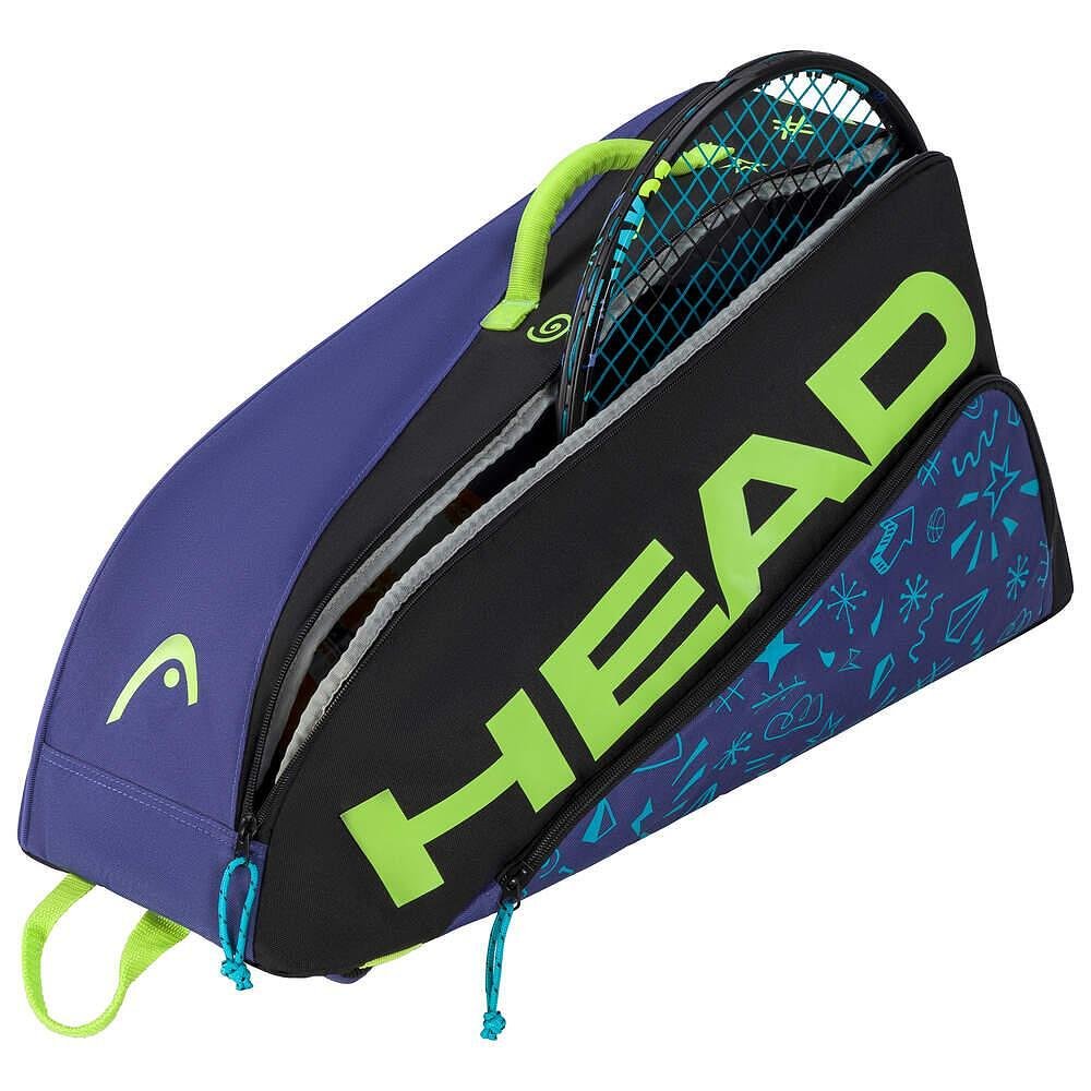 Kids' tennis bag HEAD Jr. Tour Monster for racquets, a lightweight and practical tennis bag with a monster design
