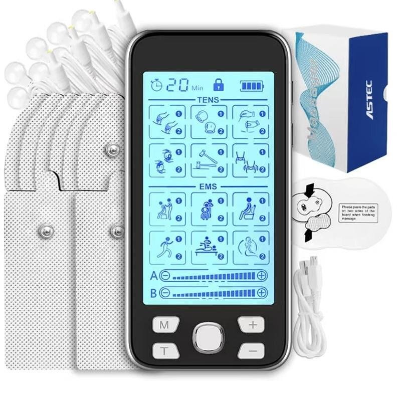 AresPro electrostimulator, 4-channel, 8 electrodes, 24 programs, 20 intensity levels
