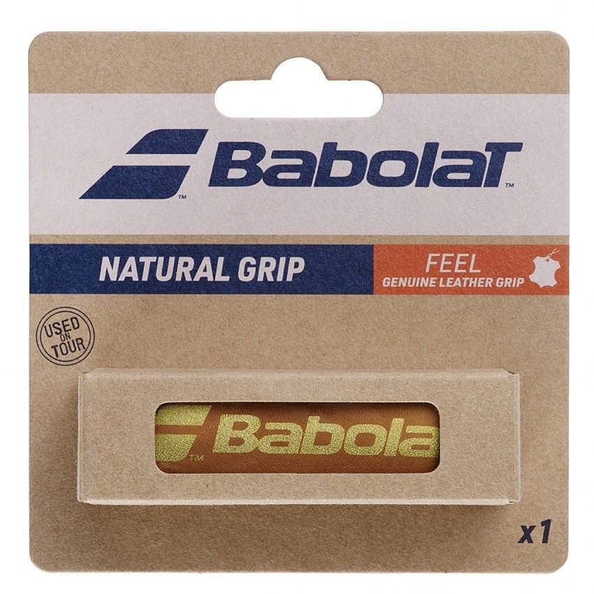 Основен грип Babolat NATURAL за тенис ракета, тънък кафяв grip с отлично усещане и стилен Babolat дизайн
