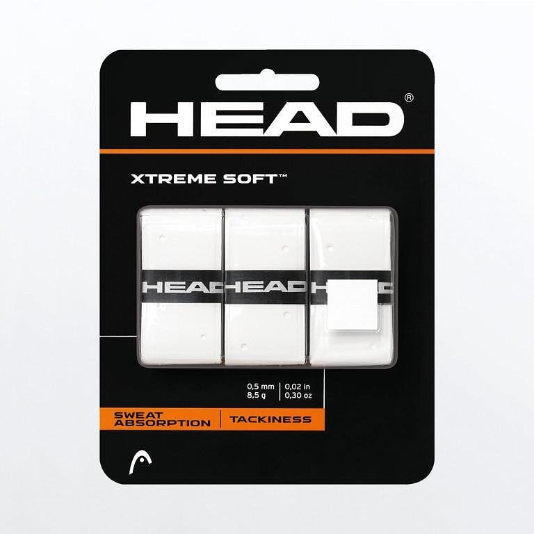 Грипове HEAD XTREME SOFT x3 - white – тенис грипове с отличен захват, абсорбация и комфорт за падел ракети и тенис ракета.