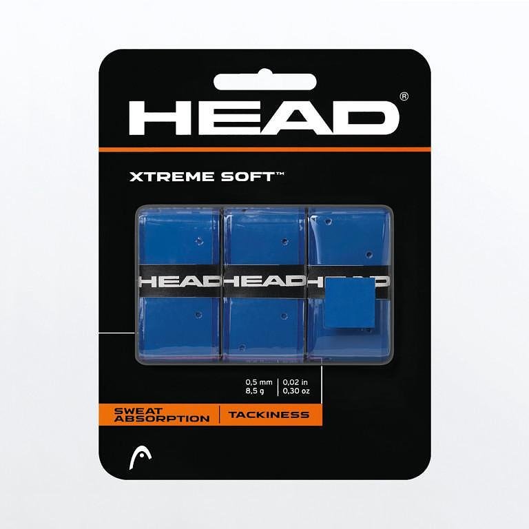 Грипове HEAD XTREME SOFT x3 - navy blue за тенис ракети, максимален захват и абсорбация, подходящи за падел ракети