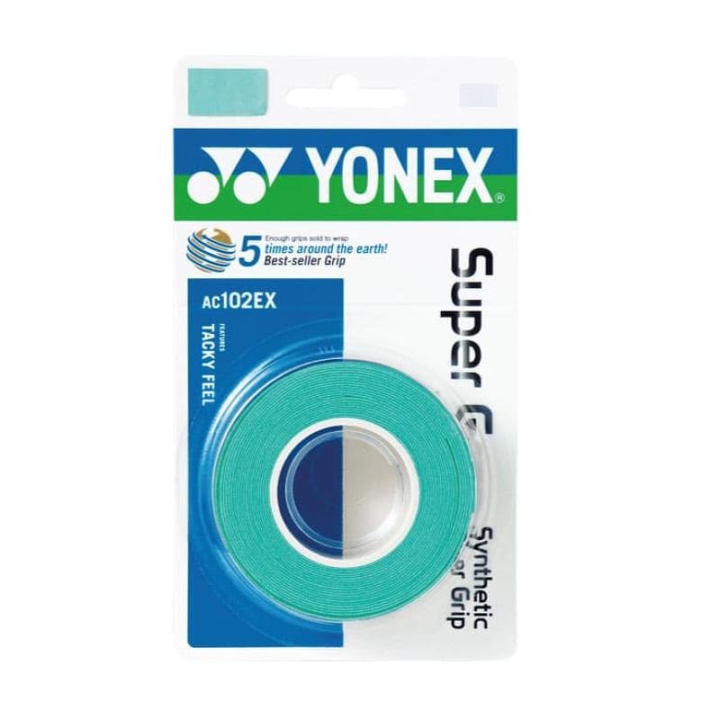 Grip Yonex SUPER GRAP x3 - albastru pentru rachetă de tenis – aderent, absorbant și rezistent, potrivit pentru rachete de padel și echipament de tenis.