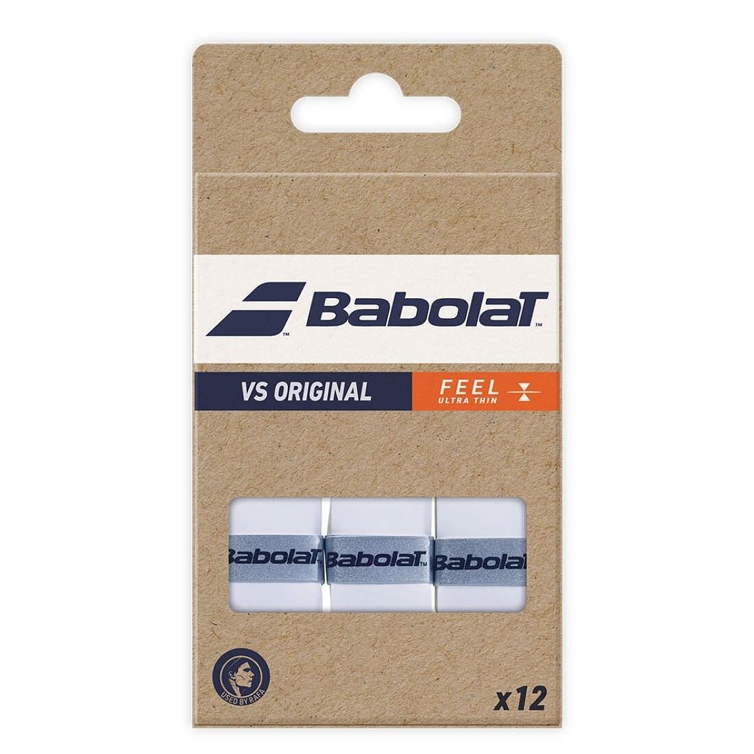 Gripuri Babolat VS ORIGINAL Alb - 12 bucăți pentru rachetă de tenis, albe, Feel Ultra Thin, set de 12 bucăți