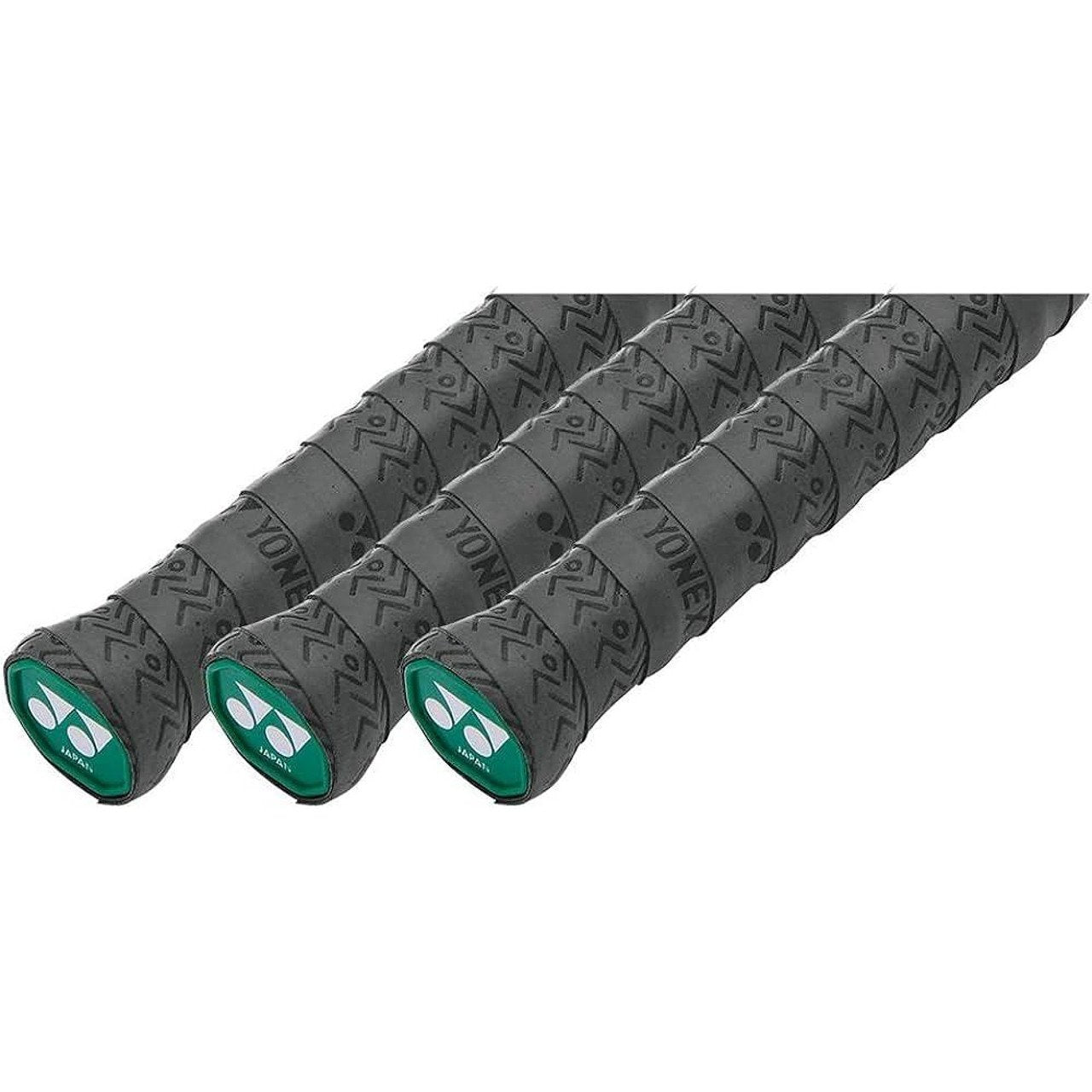 Грипове Yonex STRONG GRAP Black - 3 броя за тенис ракета и падел ракета, черни, лепкави и издръжливи