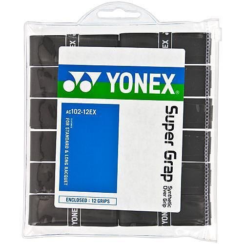 Грипове Yonex Super Grap x12 - black – 12 черни тенис грипове Yonex за отличен контрол и абсорбция.