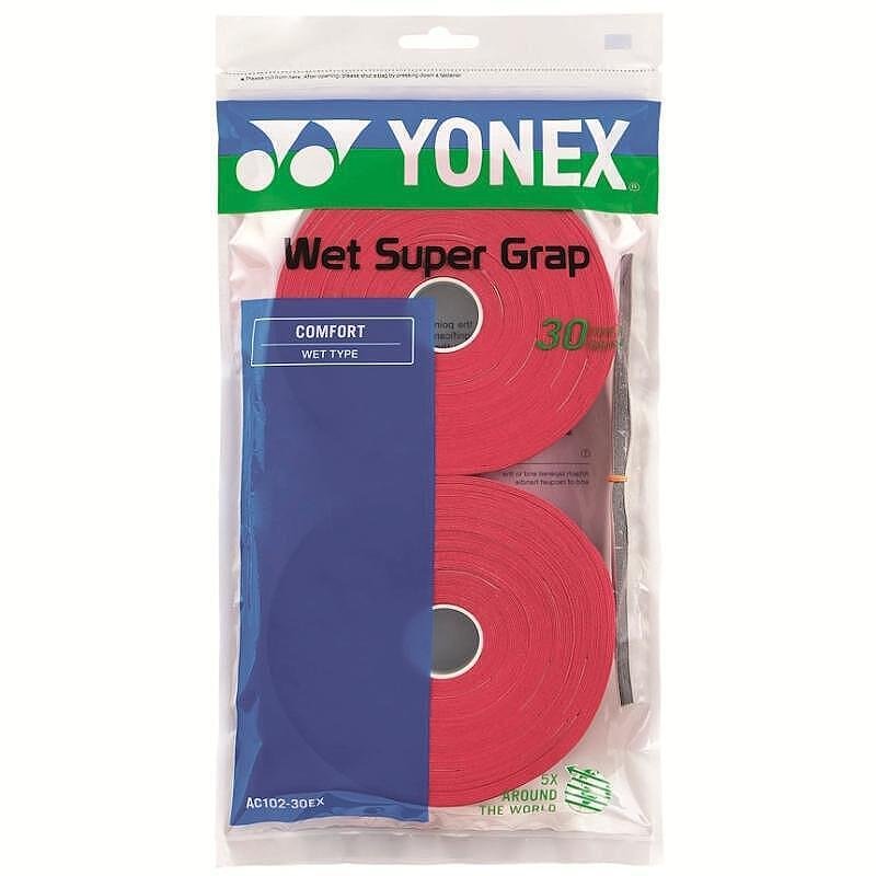 Gripuri Yonex Wet Super Grap x30 Roșu vișiniu