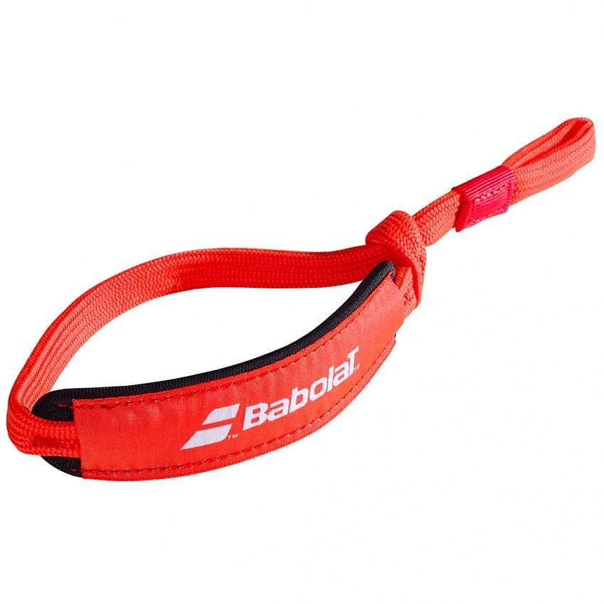 Curea pentru încheietură Babolat WRIST STRAP PADEL - roșu pentru rachete de padel și rachetă de padel, compatibilă cu SMART BUTTCAP.