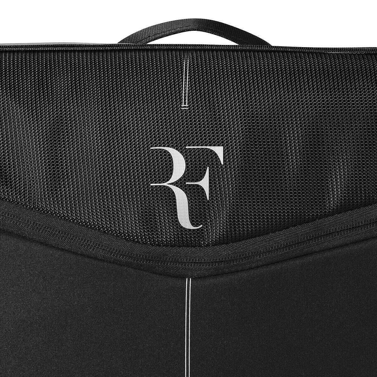 Husă pentru rachetă de tenis Wilson RF, geantă de tenis neagră și elegantă pentru o singură rachetă, cu logo RF și buzunar
