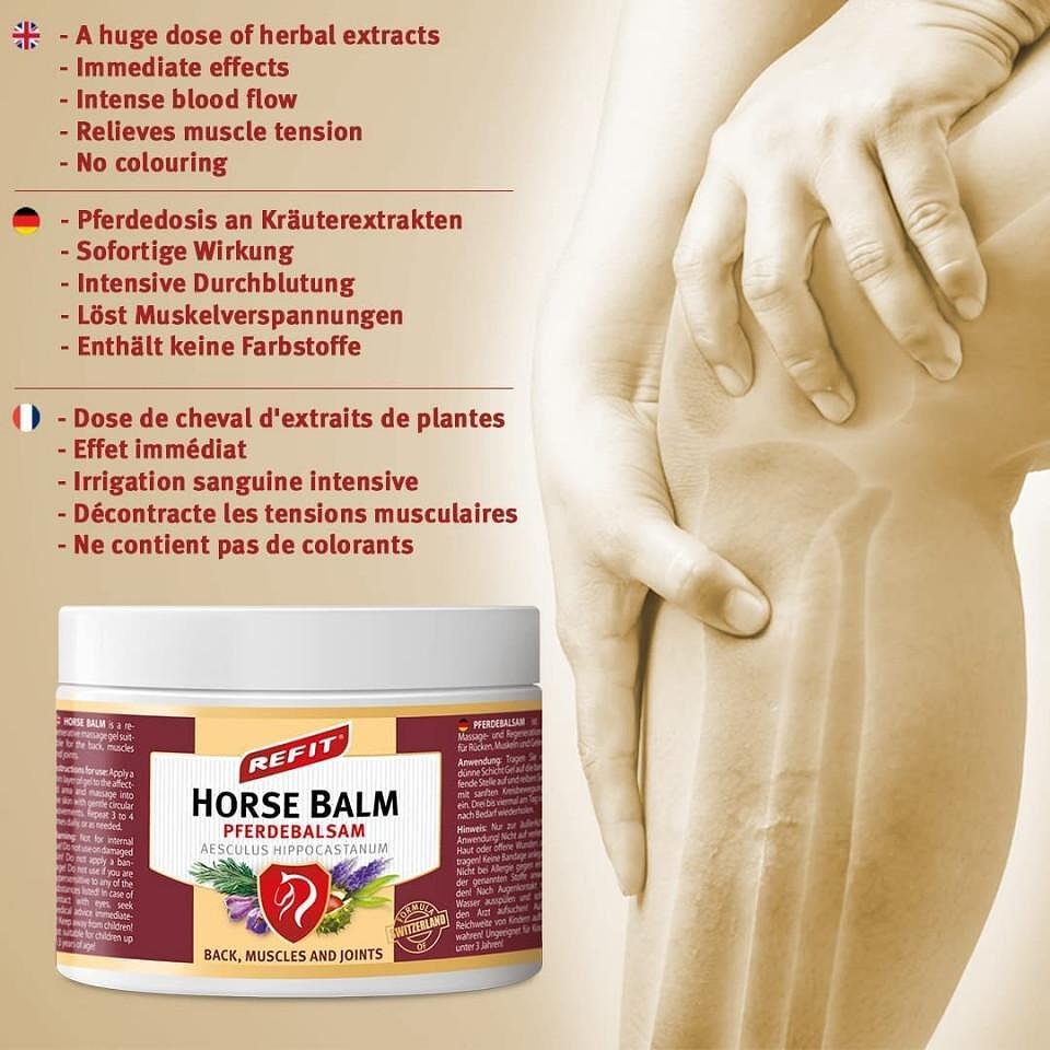 Horse balm REFIT Horse balm 230 ml for very severe pain with immediate and long-lasting effect from the world-famous Karlsbad Spa Natural