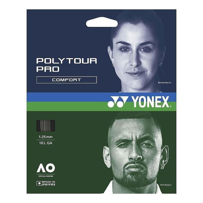 Cordaj Yonex POLYTOUR PRO 125 Graphite - monofilament de poliester moale, versatil pentru rachete de tenis