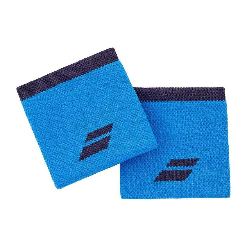 Накитници Babolat LOGO WRISTBAND - син, леки и абсорбиращи спортни накитници за тенис и падел