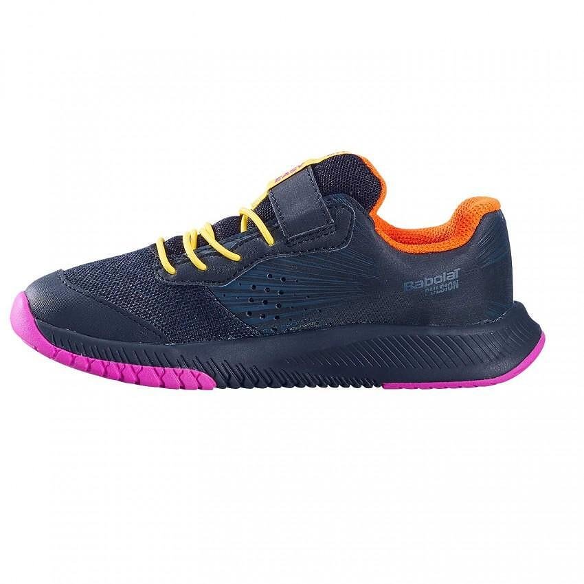 Kids' Babolat PULSION ALL COURT BLACK AERO sneakers for tennis and all courts, lightweight and comfortable